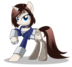 Size: 1000x928 | Tagged: safe, artist:zelc-face, pony, unicorn, bioshock infinite, clothes, elizabeth, female, looking at you, mare, ponified, simple background, smiling, solo, transparent background, vector