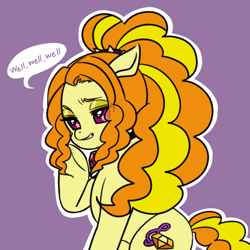 Size: 1000x1000 | Tagged: safe, artist:raika0306, adagio dazzle, earth pony, pony, female, mare, solo, speech bubble