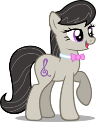 Size: 3148x3985 | Tagged: dead source, safe, artist:austiniousi, octavia melody, earth pony, pony, bowtie, cutie mark, female, hooves, mare, open mouth, raised hoof, simple background, solo, transparent background, vector