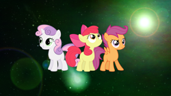 Size: 1920x1080 | Tagged: safe, artist:morningstar-1337, derpibooru import, edit, apple bloom, scootaloo, sweetie belle, cutie mark crusaders, space, wallpaper, wallpaper edit