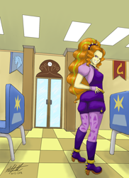 Size: 1400x1920 | Tagged: safe, artist:nlhetfield, adagio dazzle, equestria girls, rainbow rocks, battle of the bands, female, grin, hand on hip, looking at you, smiling, solo