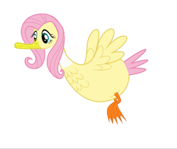 Size: 1701x1433 | Tagged: safe, fluttershy, duck, birdified, flutterduck, flying, op, simple background, solo, species swap, white background