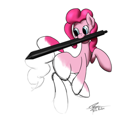 Size: 1280x1280 | Tagged: safe, artist:r5on11c, pinkie pie, earth pony, pony, color, female, mare, pink coat, pink mane, solo