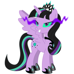 Size: 2000x2000 | Tagged: safe, artist:dashiemlpfim, artist:kaylathehedgehog, derpibooru import, twilight sparkle, twilight sparkle (alicorn), oc, oc:twivine sparkle, alicorn, pony, corrupted, evil, female, mare, oc villain, simple background, solo, sombra eyes, transparent background, vector