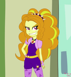 Size: 861x928 | Tagged: safe, artist:onizeeb, adagio dazzle, equestria girls, grin, smiling, solo