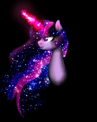 Size: 400x500 | Tagged: safe, artist:richardinya, derpibooru import, twilight sparkle, black background, crying, ethereal mane, simple background, solo