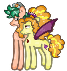 Size: 600x639 | Tagged: safe, artist:hunterthewastelander, adagio dazzle, timber spruce, pony, equestria girls ponified, female, male, ponified, shipping, straight, timberdazzle