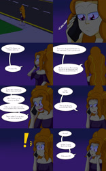 Size: 2000x3200 | Tagged: safe, artist:jake heritagu, adagio dazzle, comic:aria's archives, comic:rise, series:sciset diary, equestria girls, cellphone, clothes, comic, dialogue, dress, female, implied sunset shimmer, phone, speech bubble