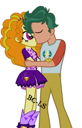 Size: 822x1276 | Tagged: safe, artist:bc-ls, adagio dazzle, timber spruce, equestria girls, female, kissing, male, shipping, straight, timberdazzle