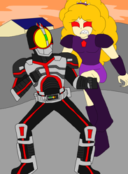 Size: 3392x4624 | Tagged: safe, artist:brandon-vortex, adagio dazzle, equestria girls, crossover, kamen rider, kamen rider faiz