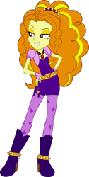 Size: 396x784 | Tagged: safe, artist:kimberlythehedgie, adagio dazzle, equestria girls, boots, clothes, female, gem, hand on hip, high heel boots, leggings, lidded eyes, shoes, simple background, siren gem, smiling, solo, transparent background, vector