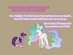 Size: 504x378 | Tagged: safe, artist:verve, princess celestia, twilight sparkle, twilight sparkle (alicorn), alicorn, pony, horse play, ask, ask genie twilight, comic, female, genie, looking up, mare, pixel art, tumblr