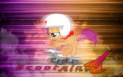 Size: 1920x1200 | Tagged: source needed, safe, artist:vexx3, derpibooru import, edit, scootaloo, solo, vector, wallpaper, wallpaper edit