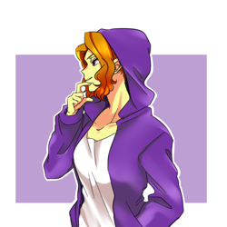 Size: 1000x1000 | Tagged: safe, artist:raika0306, adagio dazzle, equestria girls, clothes, female, hoodie, looking away, solo