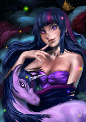 Size: 1191x1684 | Tagged: safe, artist:ivienchant, derpibooru import, twilight sparkle, twilight sparkle (alicorn), alicorn, human, clothes, dress, human ponidox, humanized, nail polish, solo