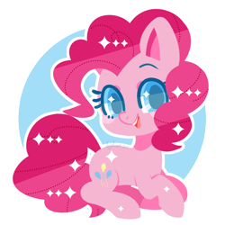 Size: 864x864 | Tagged: safe, artist:snow angel, pinkie pie, pony, abstract background, colored pupils, cute, diapinkes, eye sparkles, looking at you, solo, wingding eyes