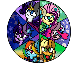 Size: 6000x5000 | Tagged: safe, artist:hymyt2, derpibooru import, applejack, fluttershy, pinkie pie, rainbow dash, rarity, twilight sparkle, unicorn twilight, earth pony, pegasus, pony, unicorn, the best night ever, absurd resolution, candy, clothes, dress, food, gala dress, lollipop, mane six, scene interpretation, simple background, transparent background