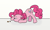 Size: 826x488 | Tagged: safe, artist:mimicproductions, pinkie pie, earth pony, pony, crumbs, simple background, solo, white background