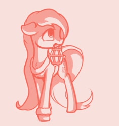 Size: 1224x1300 | Tagged: safe, artist:freeedon, fluttershy, pegasus, pony, clothes, lantern, looking away, looking up, monochrome, mouth hold, sketch, solo