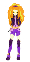 Size: 1080x2220 | Tagged: artist needed, source needed, safe, adagio dazzle, equestria girls, equestria girls series, find the magic, spoiler:eqg series (season 2), boots, bracelet, clothes, female, gem, headband, jacket, jewelry, leather jacket, shoes, shorts, simple background, siren gem, solo, spiked headband, spiked wristband, wristband
