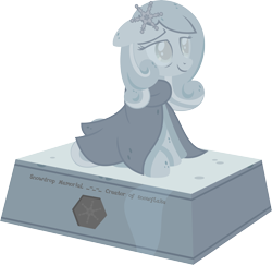 Size: 8107x7864 | Tagged: safe, artist:puetsua, oc, oc only, oc:snowdrop, absurd resolution, memorial, simple background, solo, statue, symbol, text, transparent background, vector