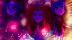 Size: 1280x720 | Tagged: safe, artist:doraeartdreams-aspy, edit, edited screencap, screencap, adagio dazzle, aria blaze, sonata dusk, better together, equestria girls, find the magic, crown, jewelry, pendants, regalia, the dazzlings