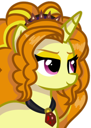 Size: 784x1100 | Tagged: safe, artist:rainbow eevee, adagio dazzle, pony, unicorn, equestria girls, equestria girls ponified, female, headband, jewelry, lidded eyes, necklace, ponified, simple background, solo, transparent background