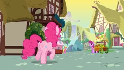 Size: 1920x1080 | Tagged: safe, edit, edited screencap, editor:joshua, screencap, pinkie pie, earth pony, pony, a friend in deed, balloonbutt, bottom, butt blush, plot