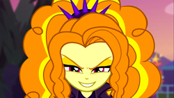 Size: 1912x1080 | Tagged: safe, screencap, adagio dazzle, better together, equestria girls, sunset's backstage pass!, close-up, evil grin, female, grin, looking at you, smiling, solo