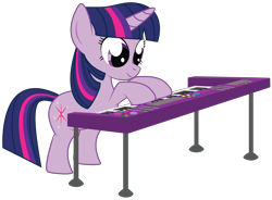 Size: 4943x3629 | Tagged: safe, artist:fethur, derpibooru import, twilight sparkle, unicorn twilight, pony, unicorn, bipedal, keyboard, musical instrument, solo