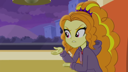 Size: 1366x768 | Tagged: safe, screencap, adagio dazzle, equestria girls, rainbow rocks, annoyed, clothes, hoodie