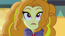 Size: 1366x768 | Tagged: safe, screencap, adagio dazzle, equestria girls, rainbow rocks, clothes, hoodie, reaction image, shocked