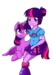 Size: 1500x2000 | Tagged: safe, artist:dc-dialgia69, derpibooru import, twilight sparkle, twilight sparkle (alicorn), alicorn, equestria girls, human ponidox, petting, square crossover