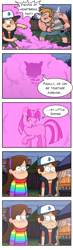 Size: 475x1632 | Tagged: safe, artist:markmak, derpibooru import, edit, twilight sparkle, alicorn drama, blank flank, crossover, crossover shipping, diplight, dipper pines, female, gravity falls, mabel pines, male, straight, the love god