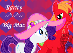 Size: 3491x2542 | Tagged: safe, artist:thebigchillqueen, big macintosh, rarity, pony, unicorn, female, male, rarimac, shipping, straight