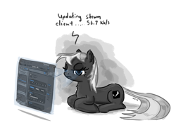 Size: 1000x738 | Tagged: safe, artist:king-kakapo, ponified, solo, steam, steam (software)