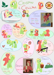 Size: 4545x6299 | Tagged: safe, artist:kaleysia, big macintosh, fluttershy, oc, oc:cellini, oc:congerie, oc:crispin, duck, earth pony, hybrid, pegasus, pony, absurd resolution, age progression, apple, baby, baby pony, basket, brother and sister, colt, crying, cutie mark, female, filly, fluttermac, food, freckles, hug, interspecies offspring, keyboard, male, mare, offspring, parent:big macintosh, parent:discord, parent:fluttershy, parent:princess celestia, parents:dislestia, parents:fluttermac, shipping, siblings, stallion, straight, tooth gap