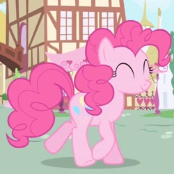 Size: 764x764 | Tagged: safe, screencap, pinkie pie, earth pony, pony, cute, diapinkes, eyes closed, female, mare, solo, trotting