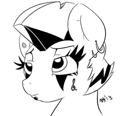 Size: 500x474 | Tagged: safe, artist:nohooves, octavia melody, earth pony, pony, female, mare, monochrome, rocktavia, simple background, white background