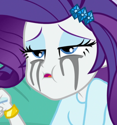 Size: 814x867 | Tagged: safe, screencap, rarity, dance magic, equestria girls, spoiler:eqg specials, cropped, crying, female, lidded eyes, makeup, running makeup, solo