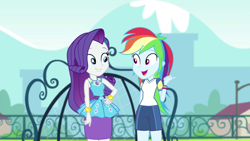 Size: 1920x1080 | Tagged: safe, derpibooru import, screencap, rainbow dash, rarity, better together, equestria girls, sock it to me, sock it to me: rarity
