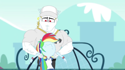 Size: 1920x1080 | Tagged: safe, derpibooru import, screencap, bulk biceps, rainbow dash, better together, equestria girls, sock it to me, sock it to me: bulk biceps, nose in the air