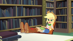 Size: 1280x720 | Tagged: safe, screencap, applejack, equestria girls, friendship games, boots, cowboy boots, shoes, solo