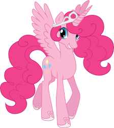 Size: 6674x7462 | Tagged: safe, artist:chimajra, pinkie pie, alicorn, pony, absurd resolution, pinkiecorn, race swap, royal, royalty, simple background, solo, transparent background, vector, xk-class end-of-the-world scenario