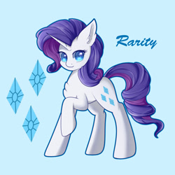 Size: 2894x2894 | Tagged: safe, artist:琥珀莓砸-amberry, rarity, pony, unicorn, chest fluff, female, mare, solo