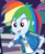 Size: 752x907 | Tagged: safe, derpibooru import, screencap, rainbow dash, equestria girls, equestria girls series, holidays unwrapped, spoiler:eqg series (season 2), canterlot mall, clothes, cloud, cropped, cute, dashabetes, dashing through the mall, female, geode of super speed, hand on hip, hoodie, jacket, jewelry, looking down, magical geodes, merchandise, multicolored hair, necklace, pants, pockets, rainbow, rainbow hair, shirt, short sleeves, smiling, store, t-shirt, talking, thunderbolt, wristband