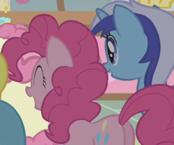 Size: 413x345 | Tagged: safe, screencap, minuette, pinkie pie, pony, griffon the brush off, cropped, female, mare, plot