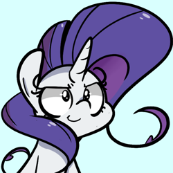 Size: 800x800 | Tagged: safe, artist:turtlefarminguy, rarity, pony, unicorn, bust, profile picture, smiling, smug