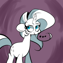 Size: 500x500 | Tagged: safe, artist:turtlefarminguy, rarity, pony, unicorn, abstract background, black and white, boop, grayscale, looking up, monochrome, rarity is not amused, unamused