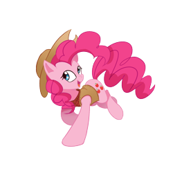 Size: 1200x1200 | Tagged: safe, artist:l8lhh8086, pinkie pie, earth pony, pony, magical mystery cure, clothes, country pie, hat, shirt, simple background, solo, swapped cutie marks, transparent background, vest